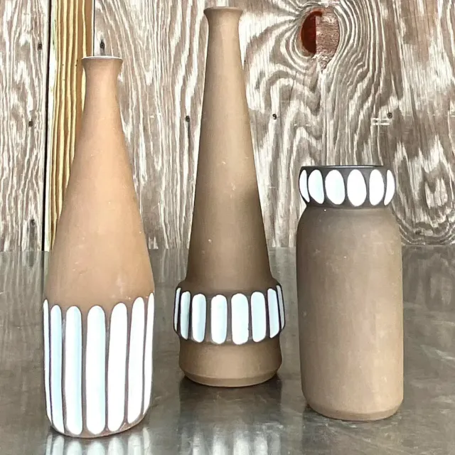 Vintage Boho Studio Pottery Vases - Set of 3 — additional photo 8