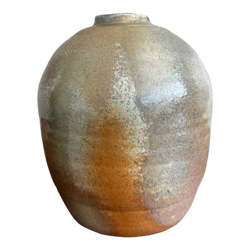 Vintage Boho Studio Pottery Weed Vase - Ceramic, 6W x 8H — additional photo 1
