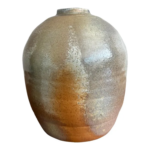 Vintage Boho Studio Pottery Weed Vase - Ceramic, 6W x 8H — additional photo 1