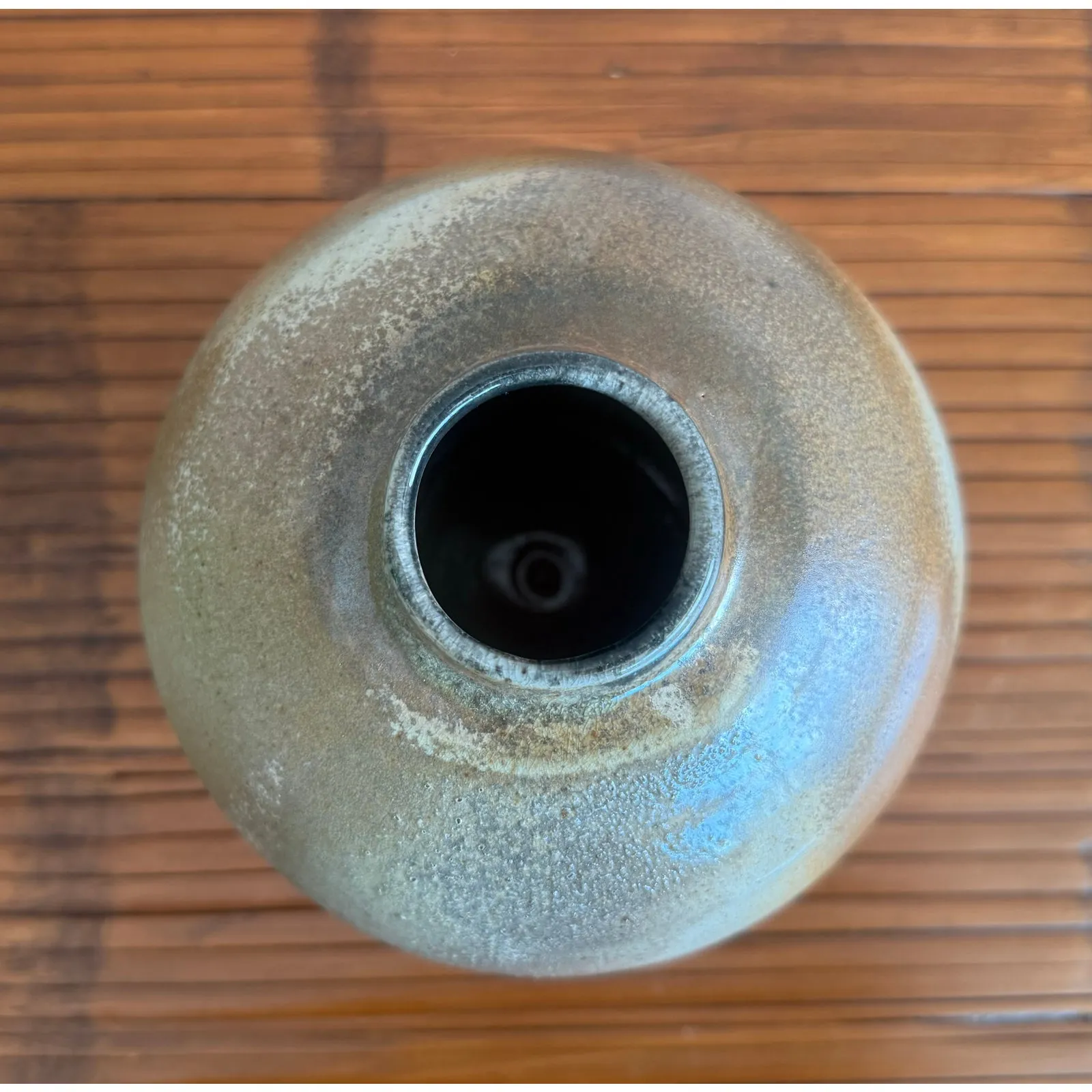 Vintage Boho Studio Pottery Weed Vase - Ceramic, 6W x 8H — additional photo 3