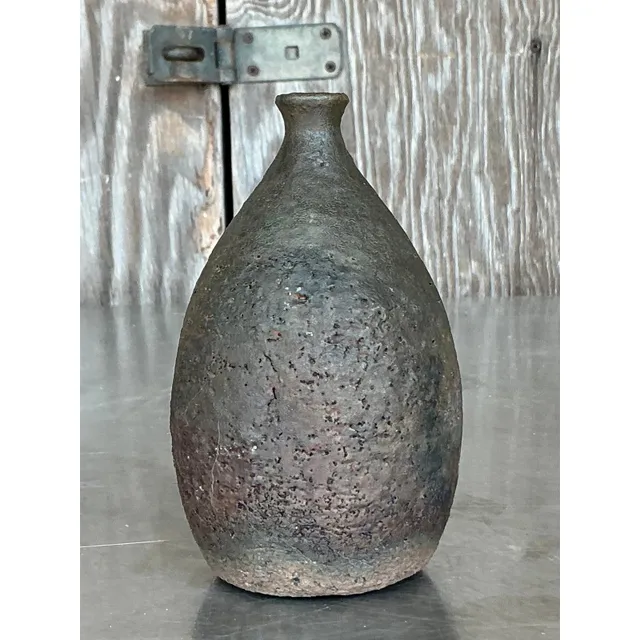 Vintage Boho Studio Pottery Weed Vase - Ceramic, 6W x 8H — additional photo 8