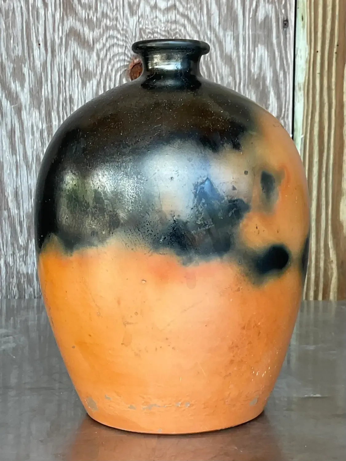 Vintage Boho Suggar Fired Pottery Urn — additional photo 2