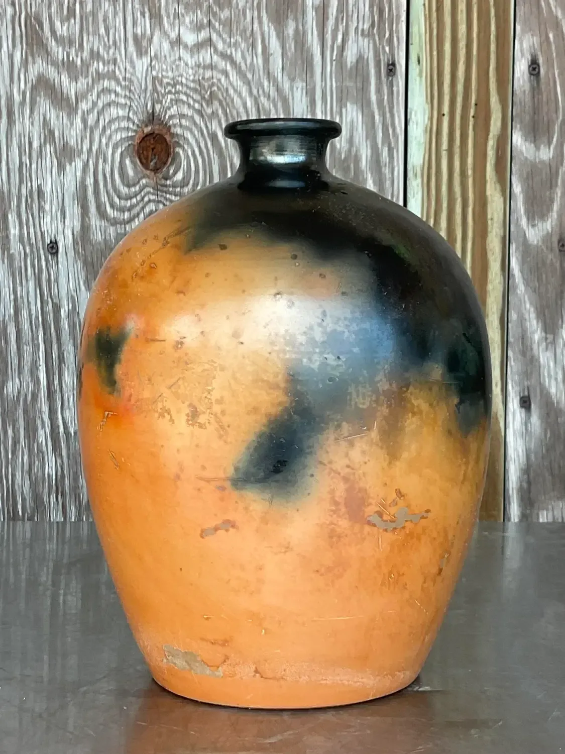 Vintage Boho Suggar Fired Pottery Urn — additional photo 5