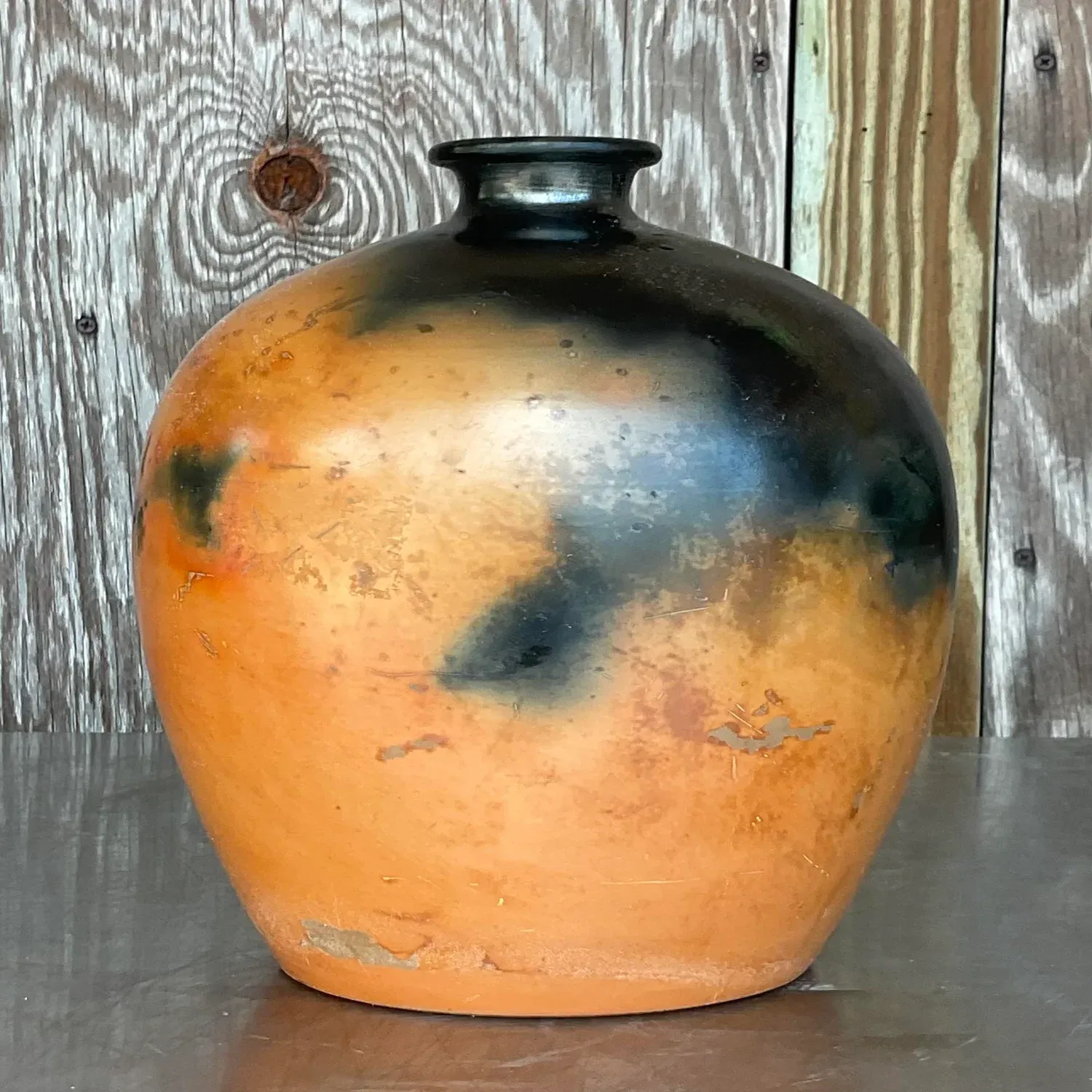 Vintage Boho Suggar Fired Pottery Urn — additional photo 7