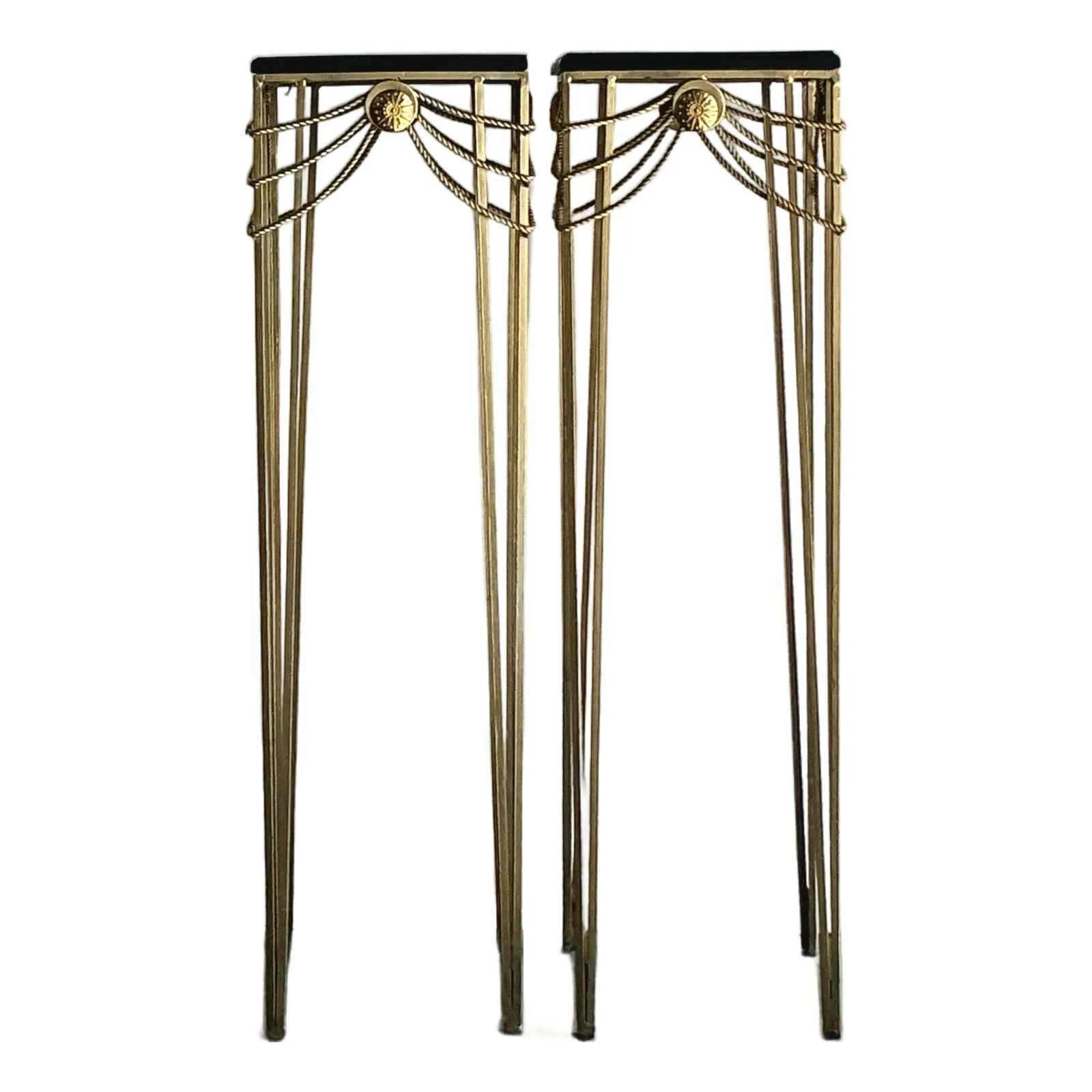 Vintage Boho Swag Medallion Pedestals - A Pair