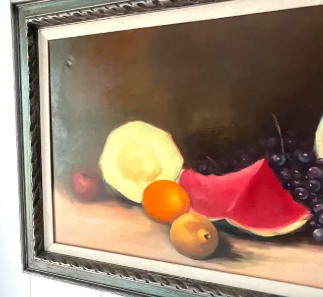 Vintage Boho Tabletop Still Life Signed Original Oil on Canvas — additional photo 8