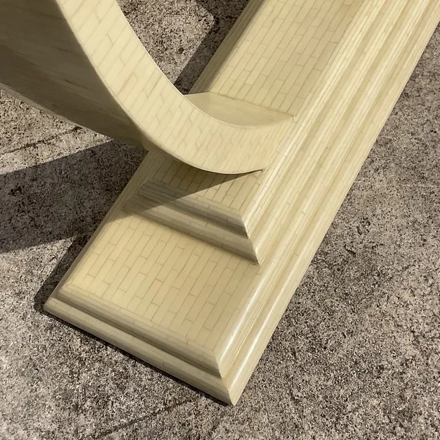 Vintage Boho Tessellated Bone Console Table — additional photo 1