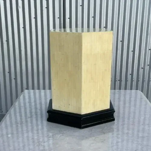 Vintage Boho Tessellated Bone Pedestal — additional photo 2