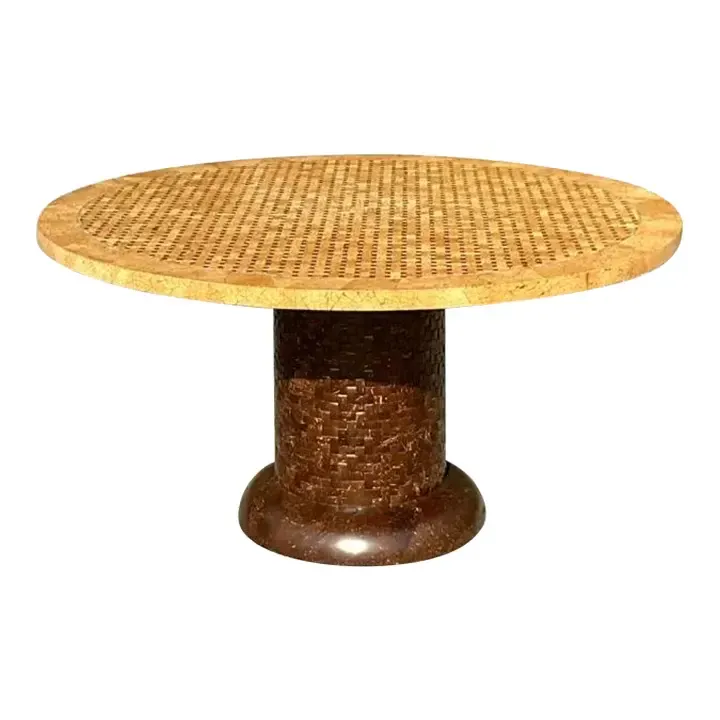 Vintage Boho Tessellated Coconut Shell Dining Table
