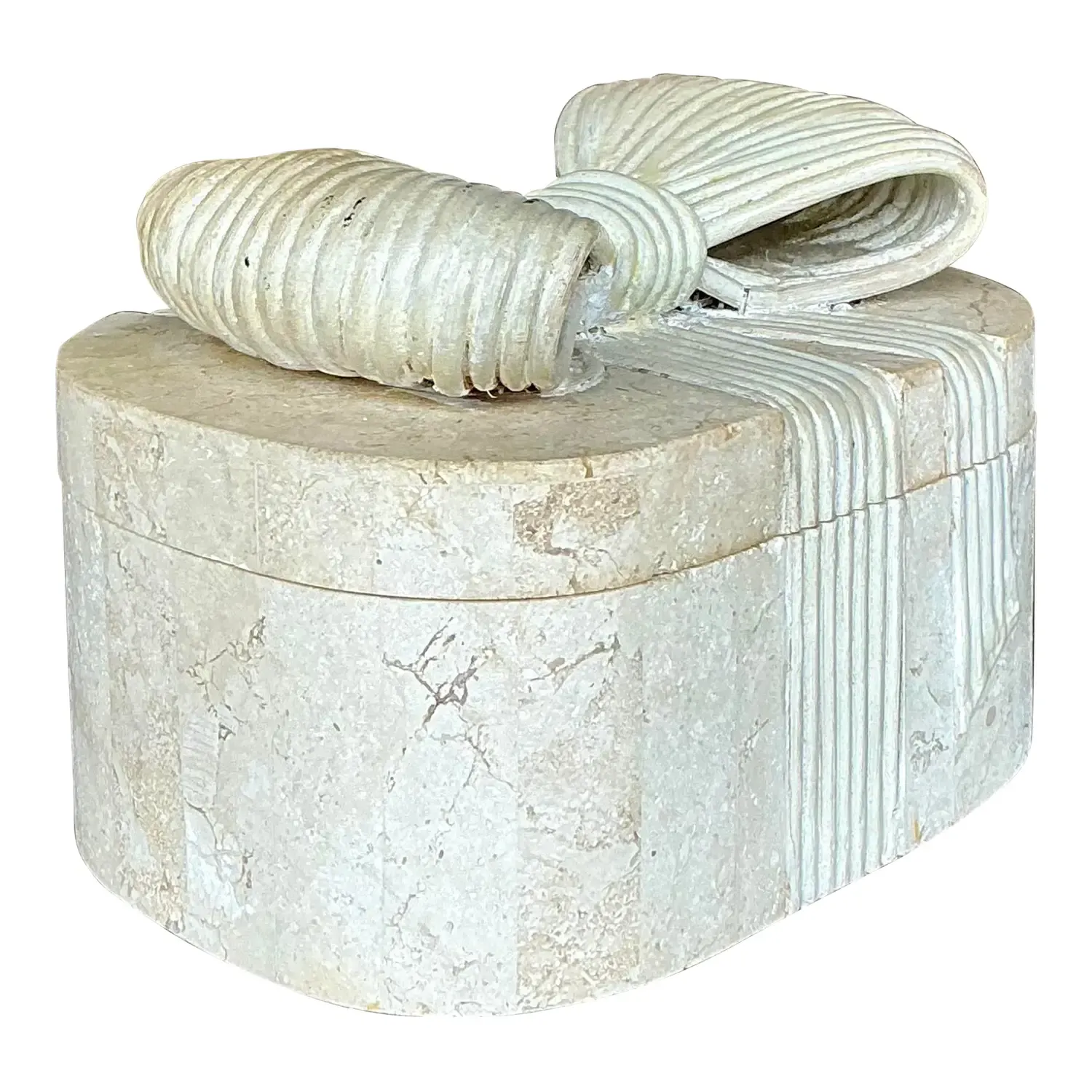 Vintage Boho Tessellated Stone and Reed Box — additional photo 1