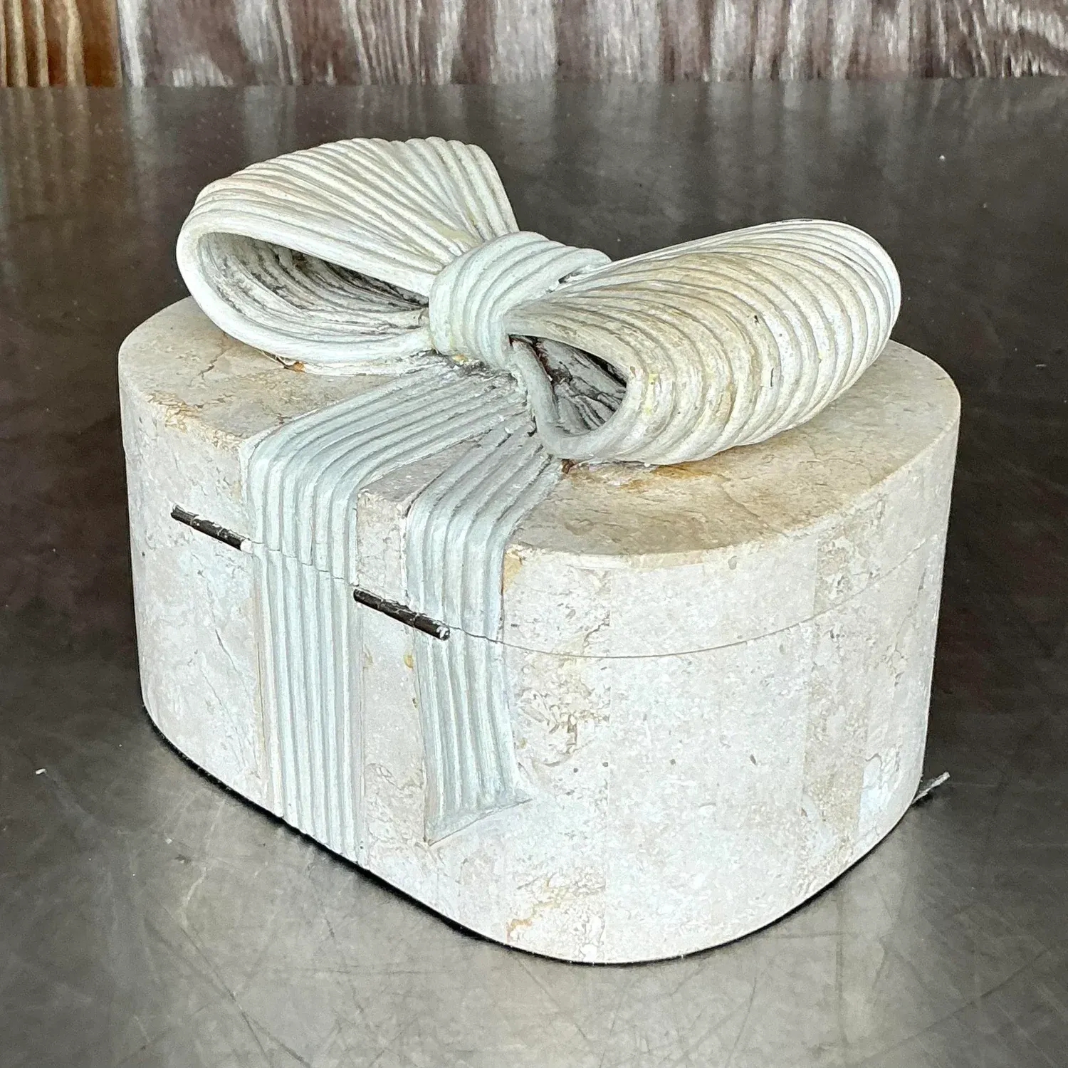 Vintage Boho Tessellated Stone and Reed Box — additional photo 3