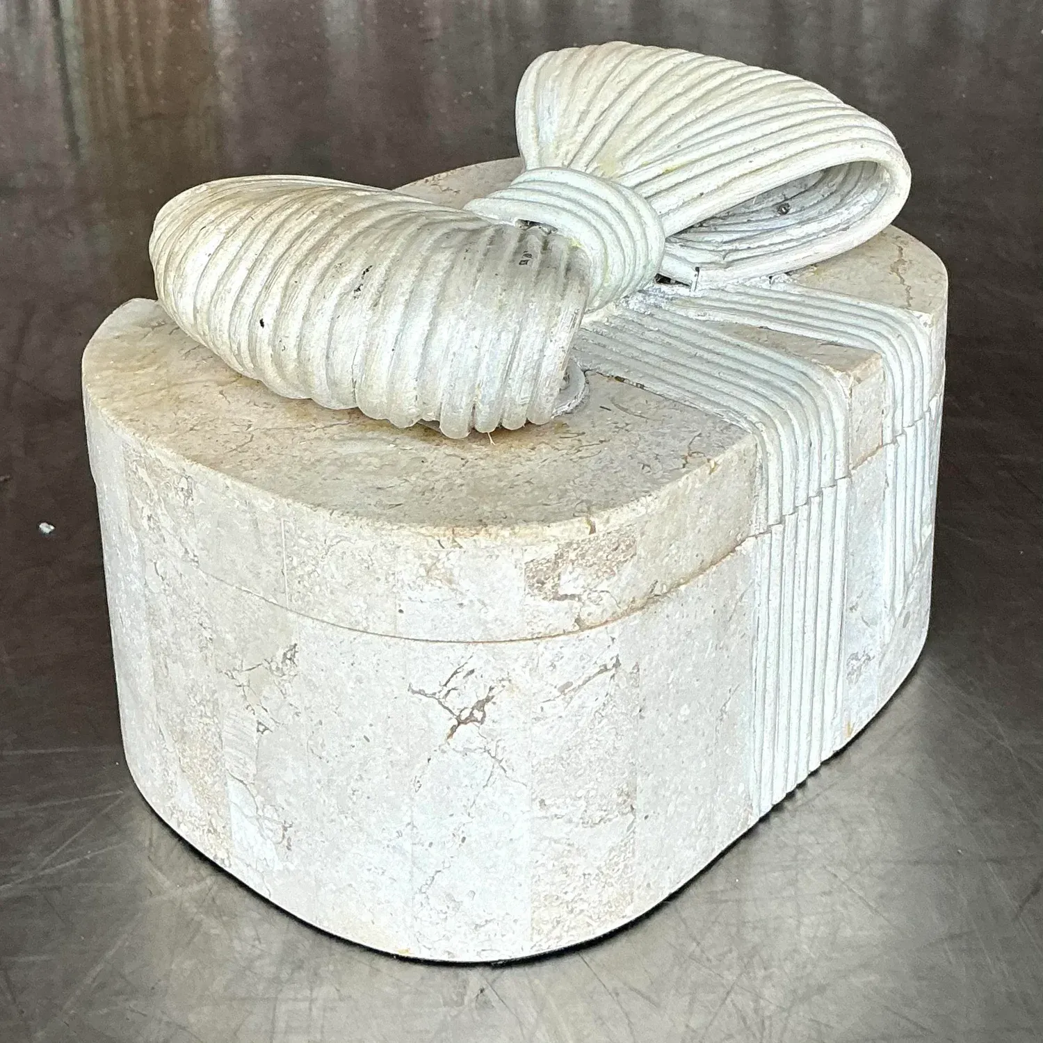 Vintage Boho Tessellated Stone and Reed Box — additional photo 4