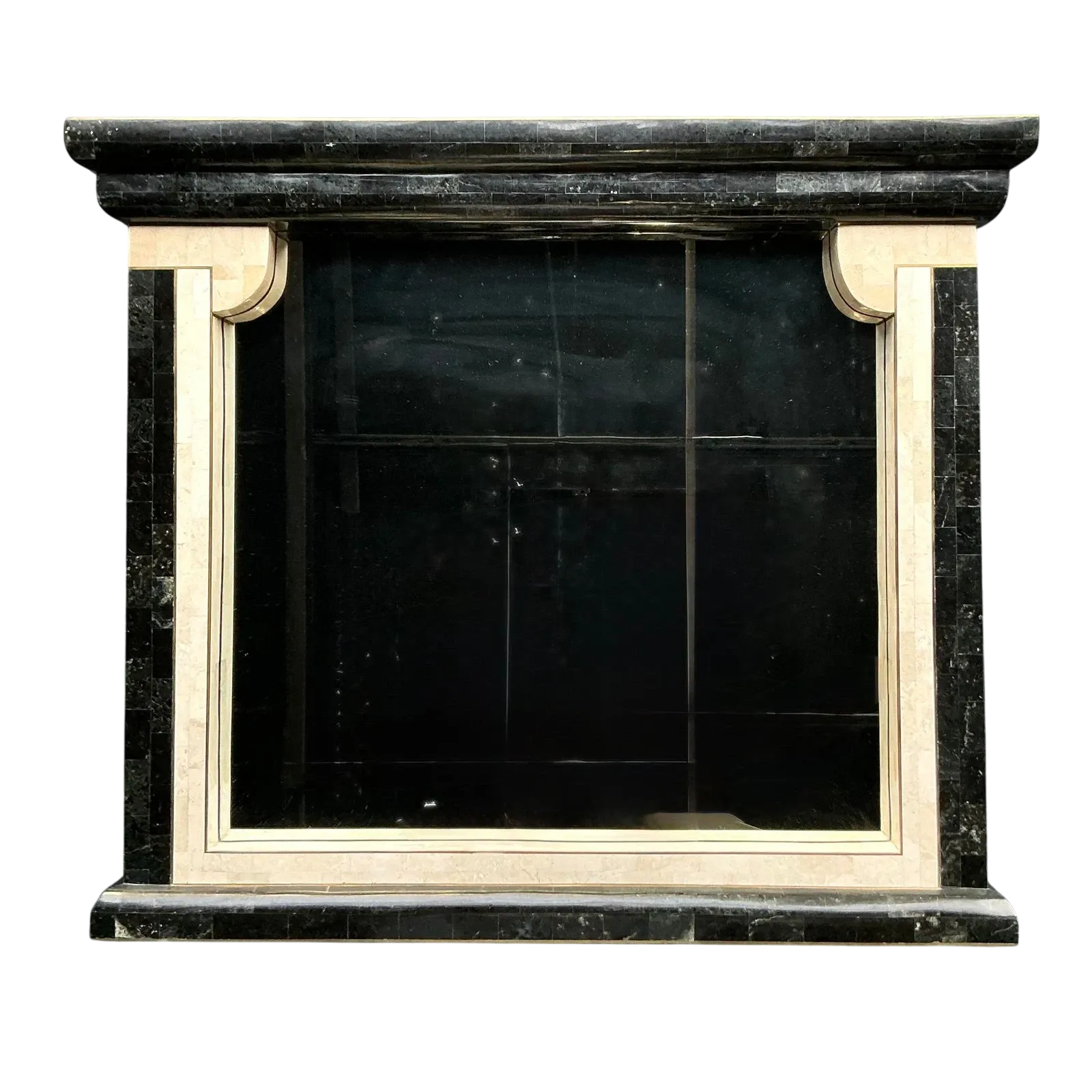 Vintage Boho Tessellated Stone Column Mirror