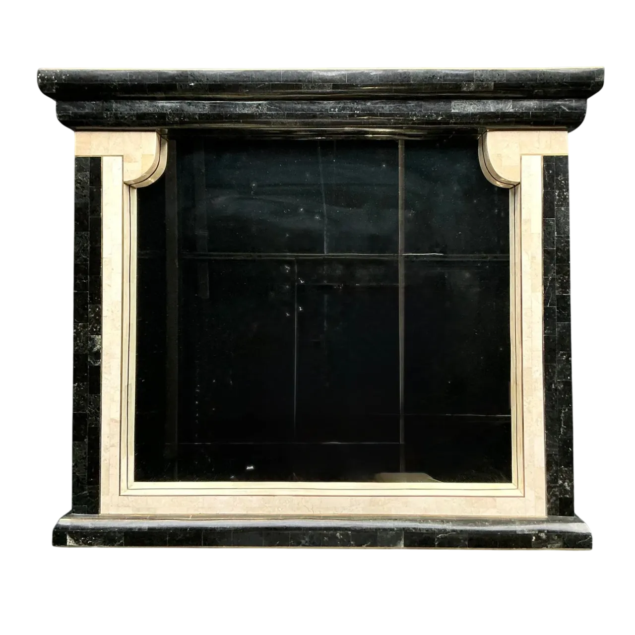 Vintage Boho Tessellated Stone Column Mirror