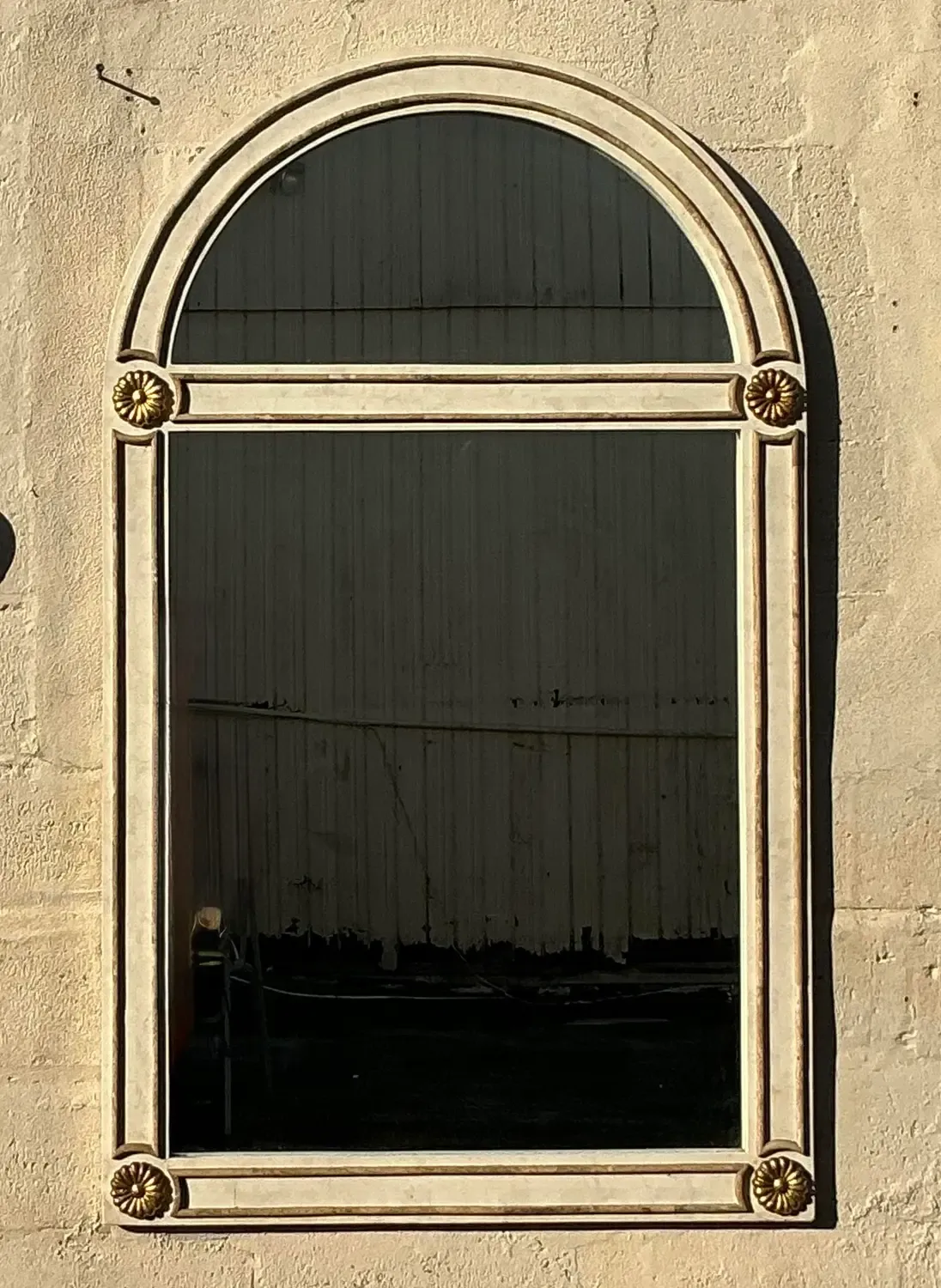 Vintage Boho Tessellated Stone Column Mirror — additional photo 3