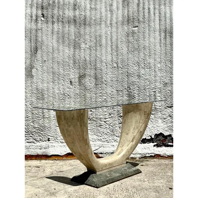 Vintage Boho Tessellated Stone Console Table — additional photo 2