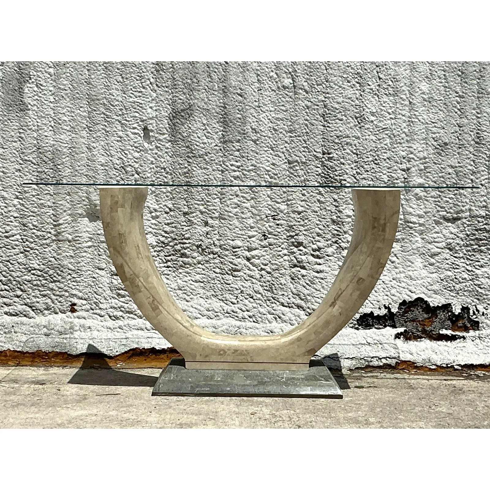 Vintage Boho Tessellated Stone Console Table — additional photo 3