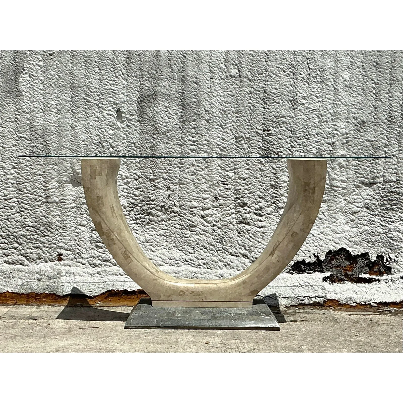 Vintage Boho Tessellated Stone Console Table — additional photo 5