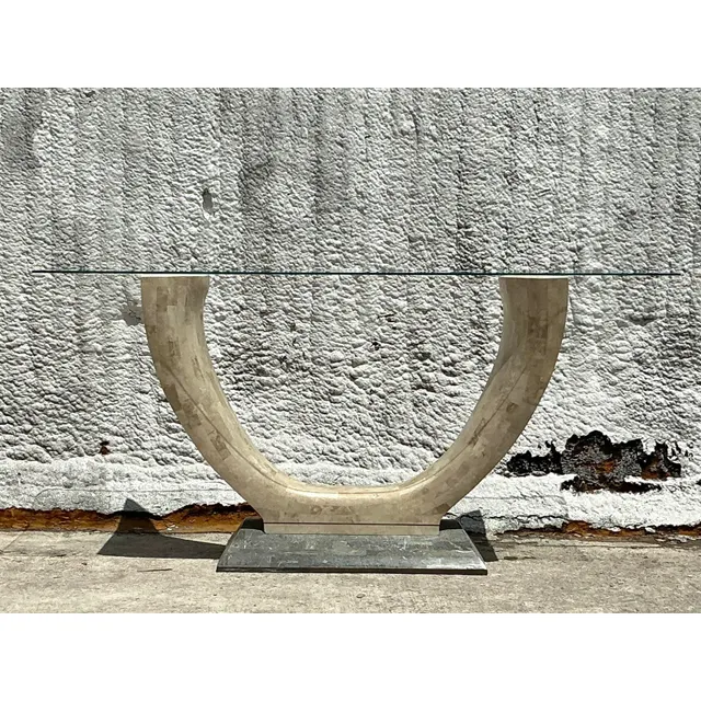 Vintage Boho Tessellated Stone Console Table — additional photo 5