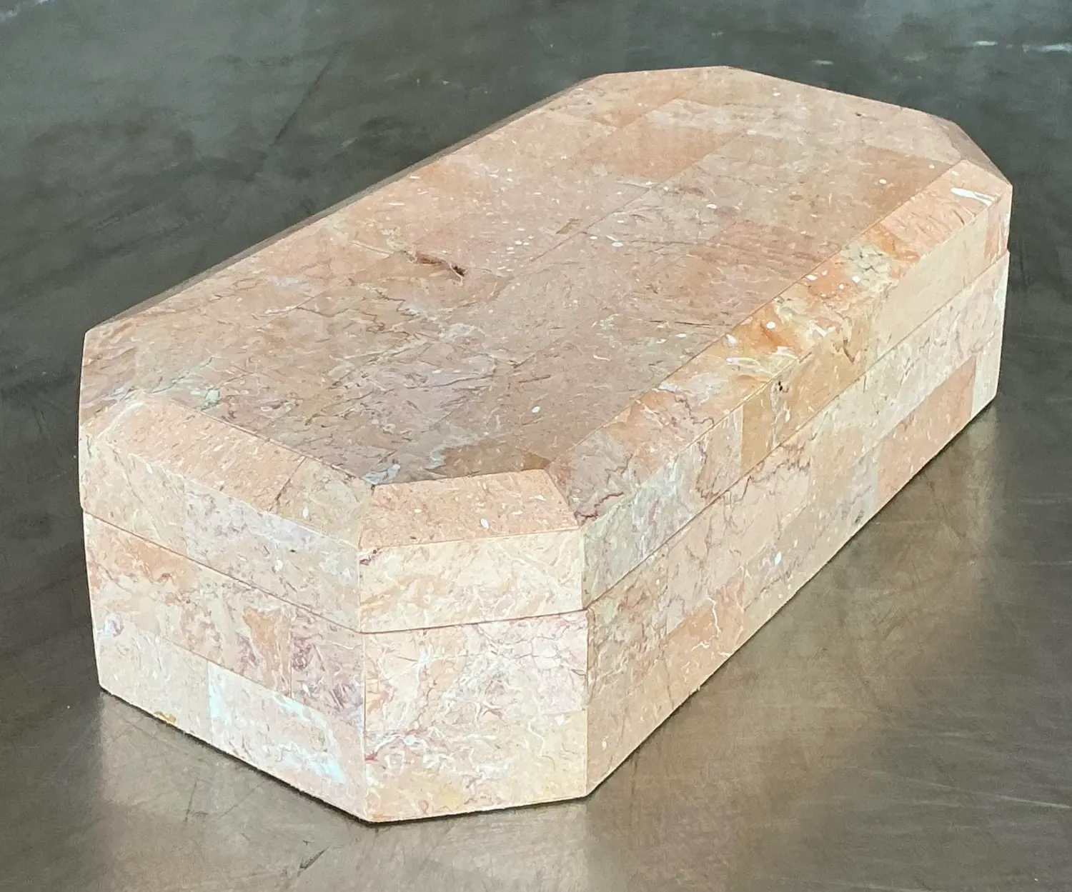 Vintage Boho Tessellated Stone Octagon Box