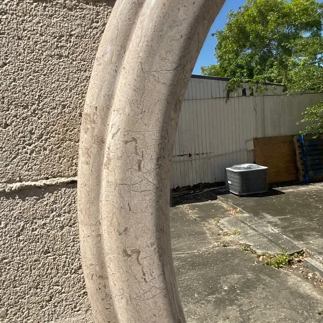 Vintage Boho Tessellated Stone Round Mirror — additional photo 2