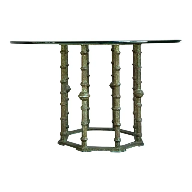 Vintage Boho Textured Pedestal Dining Table — additional photo 4