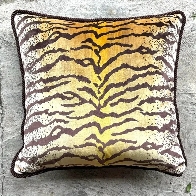 Vintage Boho Tiger Throw Pillow After Scalamandre — additional photo 2
