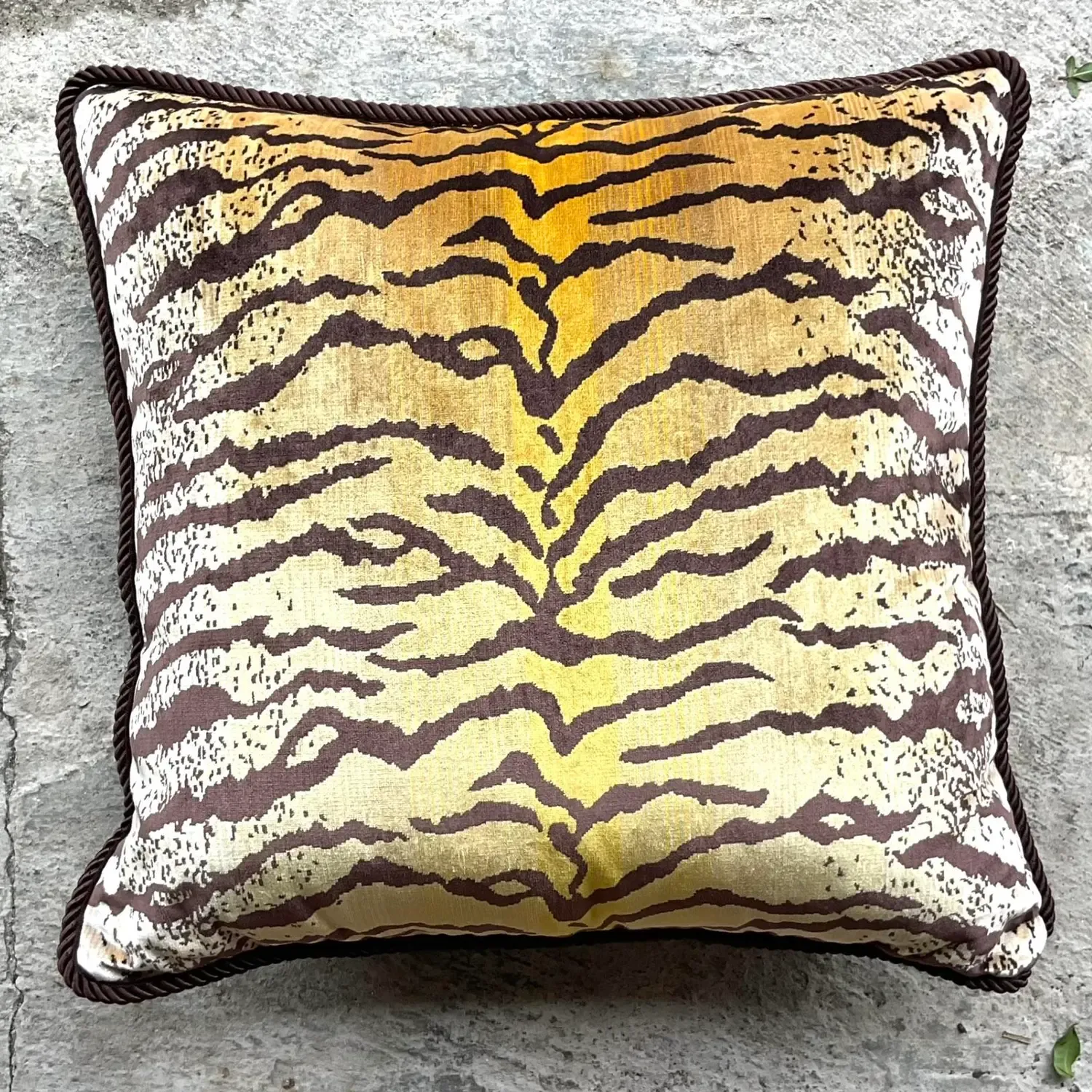 Vintage Boho Tiger Throw Pillow After Scalamandre — additional photo 4