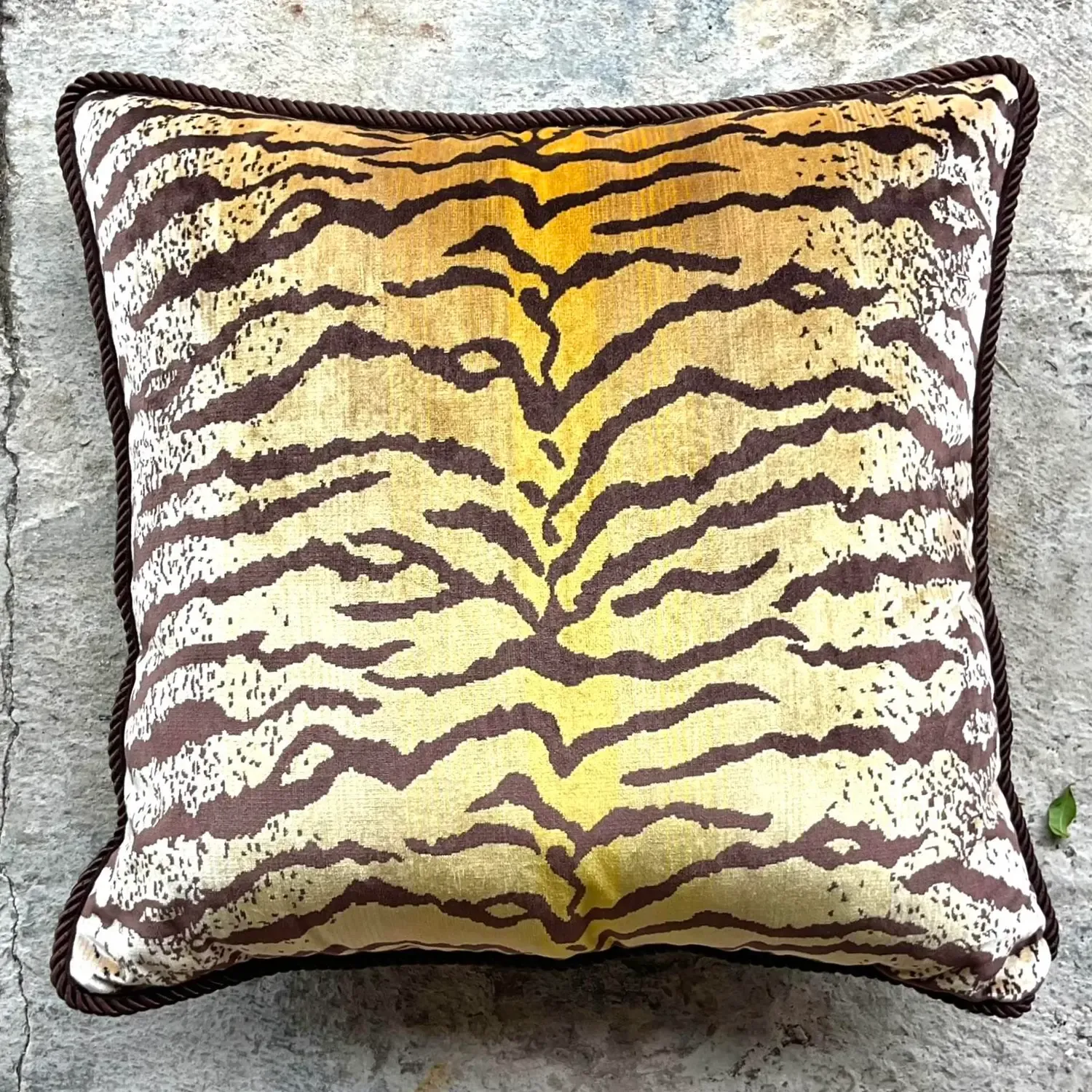 Vintage Boho Tiger Throw Pillow After Scalamandre — additional photo 5
