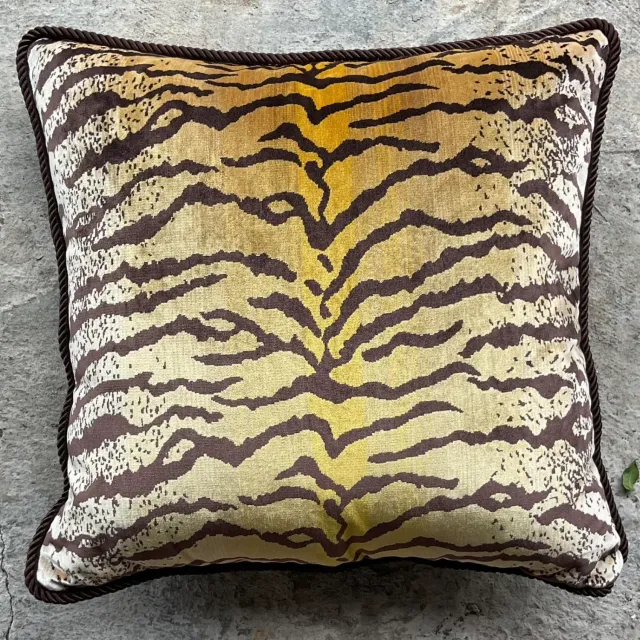Vintage Boho Tiger Throw Pillow After Scalamandre — additional photo 6
