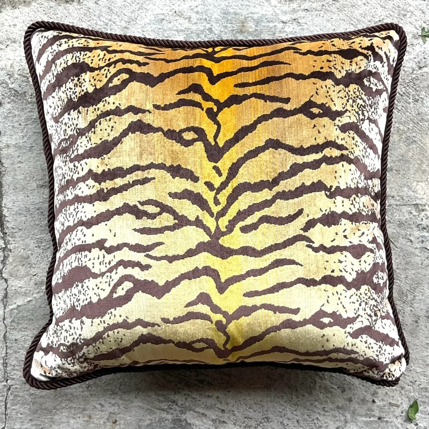 Vintage Boho Tiger Throw Pillow After Scalamandre — additional photo 7
