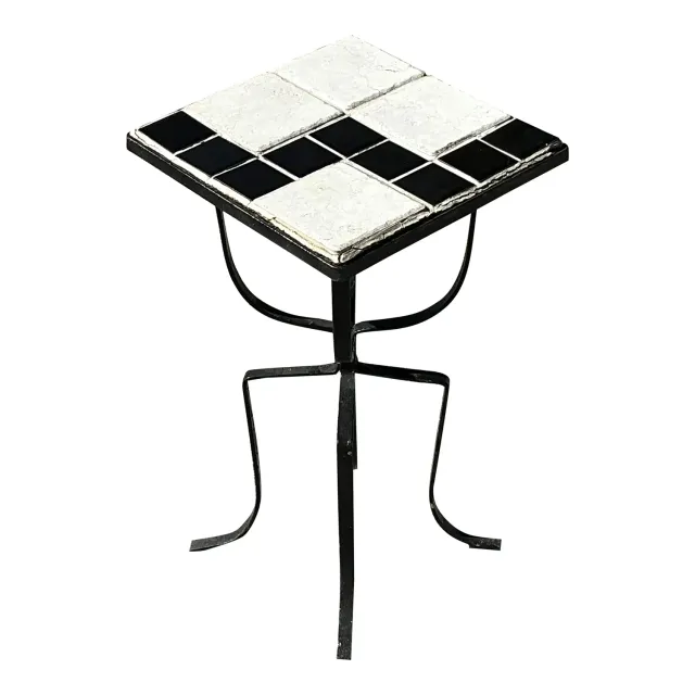 Vintage Boho Tile Top Drinks Table — additional photo 1