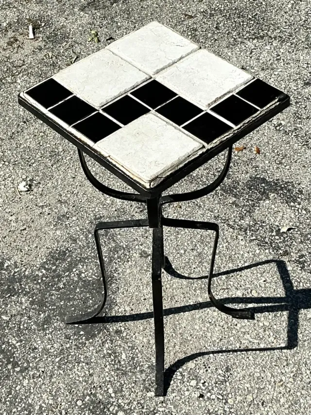 Vintage Boho Tile Top Drinks Table — additional photo 5