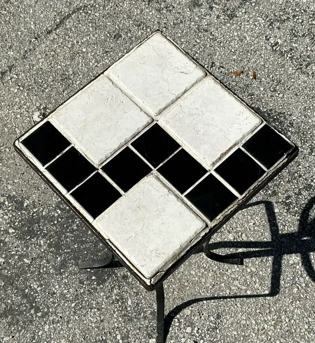 Vintage Boho Tile Top Drinks Table — additional photo 6