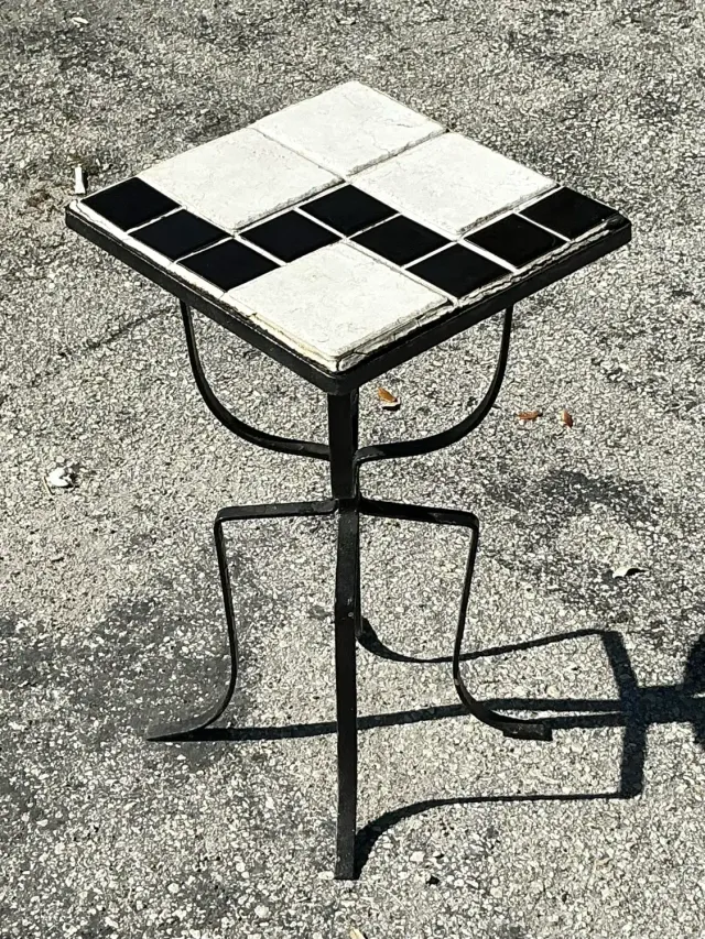Vintage Boho Tile Top Drinks Table — additional photo 7