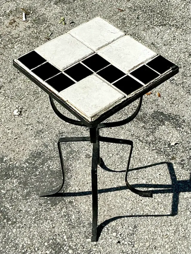 Vintage Boho Tile Top Drinks Table — additional photo 8