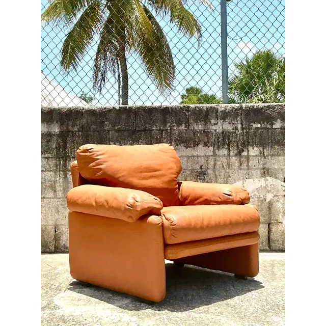 Vintage Boho Tobia Scarpa for B&B Italia Leather Lounge Chair — additional photo 1