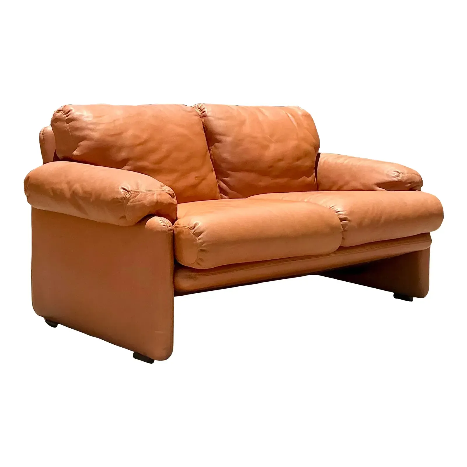 Vintage Boho Tobia Scarpa for B&b Italian Leather “Coronado” Loveseat — additional photo 1