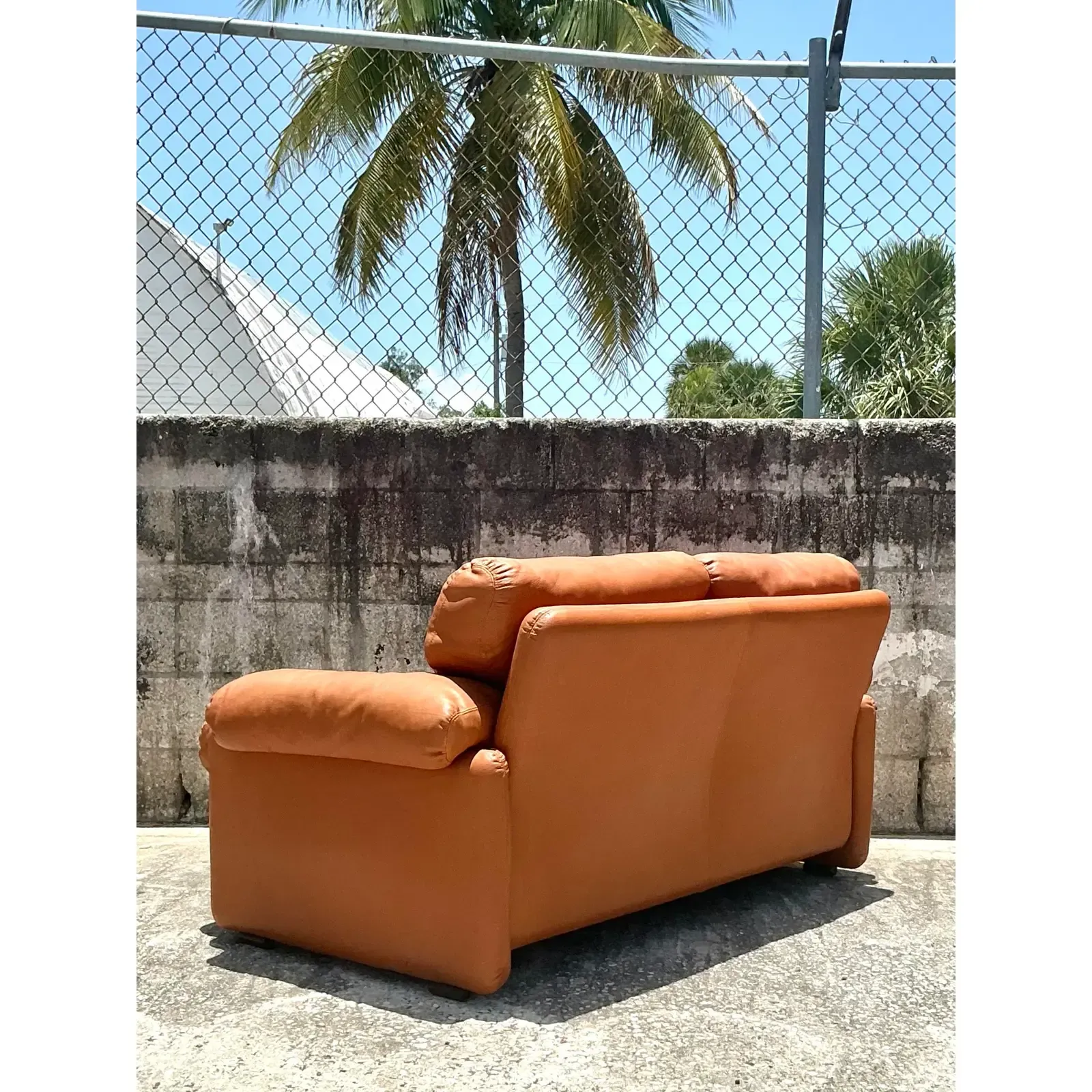 Vintage Boho Tobia Scarpa for B&b Italian Leather “Coronado” Loveseat — additional photo 2