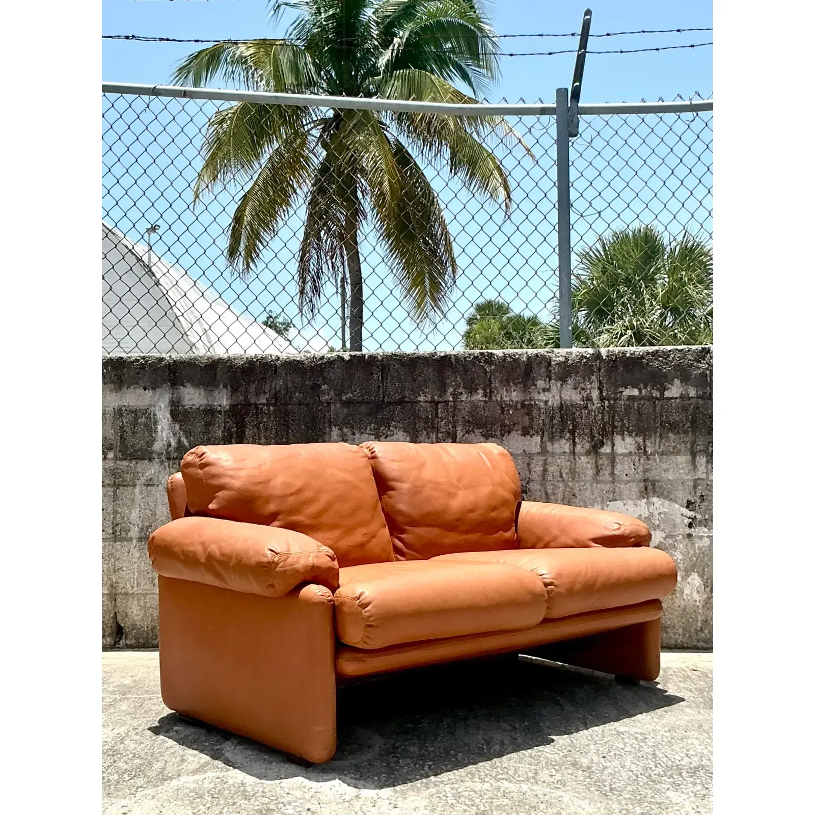 Vintage Boho Tobia Scarpa for B&b Italian Leather “Coronado” Loveseat — additional photo 4