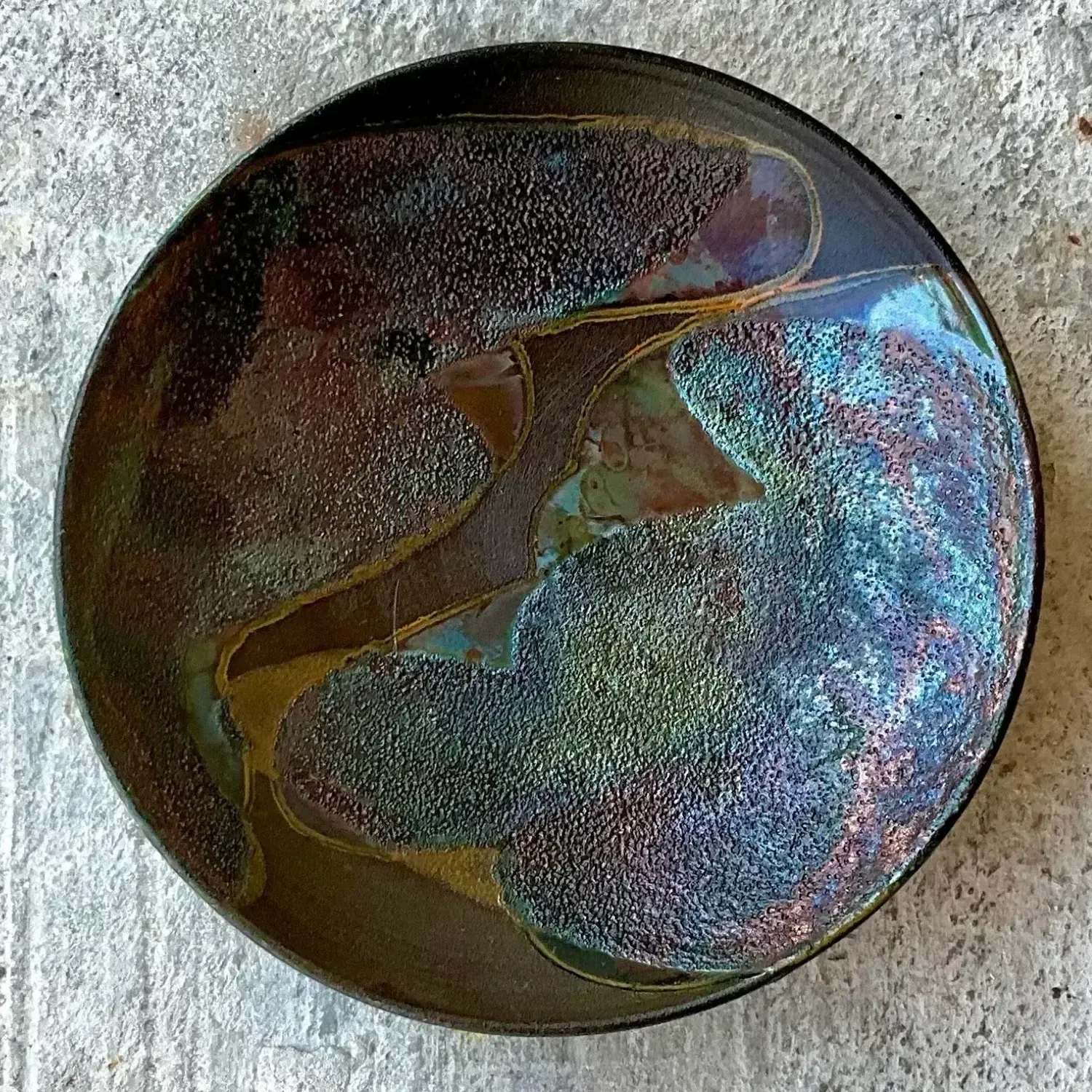 Vintage Boho Tony Evans Raku Ceramic Bowl — additional photo 1