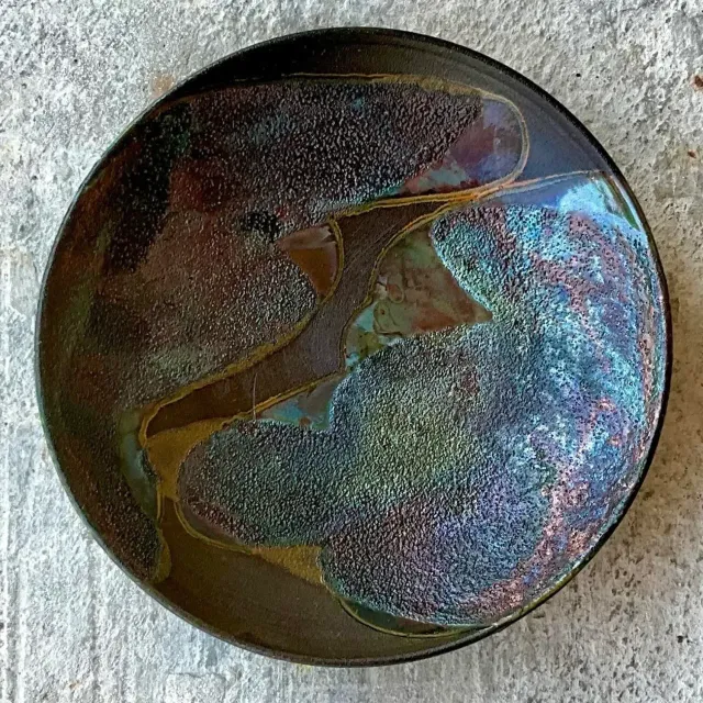 Vintage Boho Tony Evans Raku Ceramic Bowl — additional photo 1