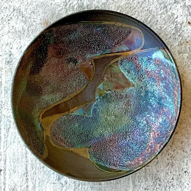 Vintage Boho Tony Evans Raku Ceramic Bowl — additional photo 2
