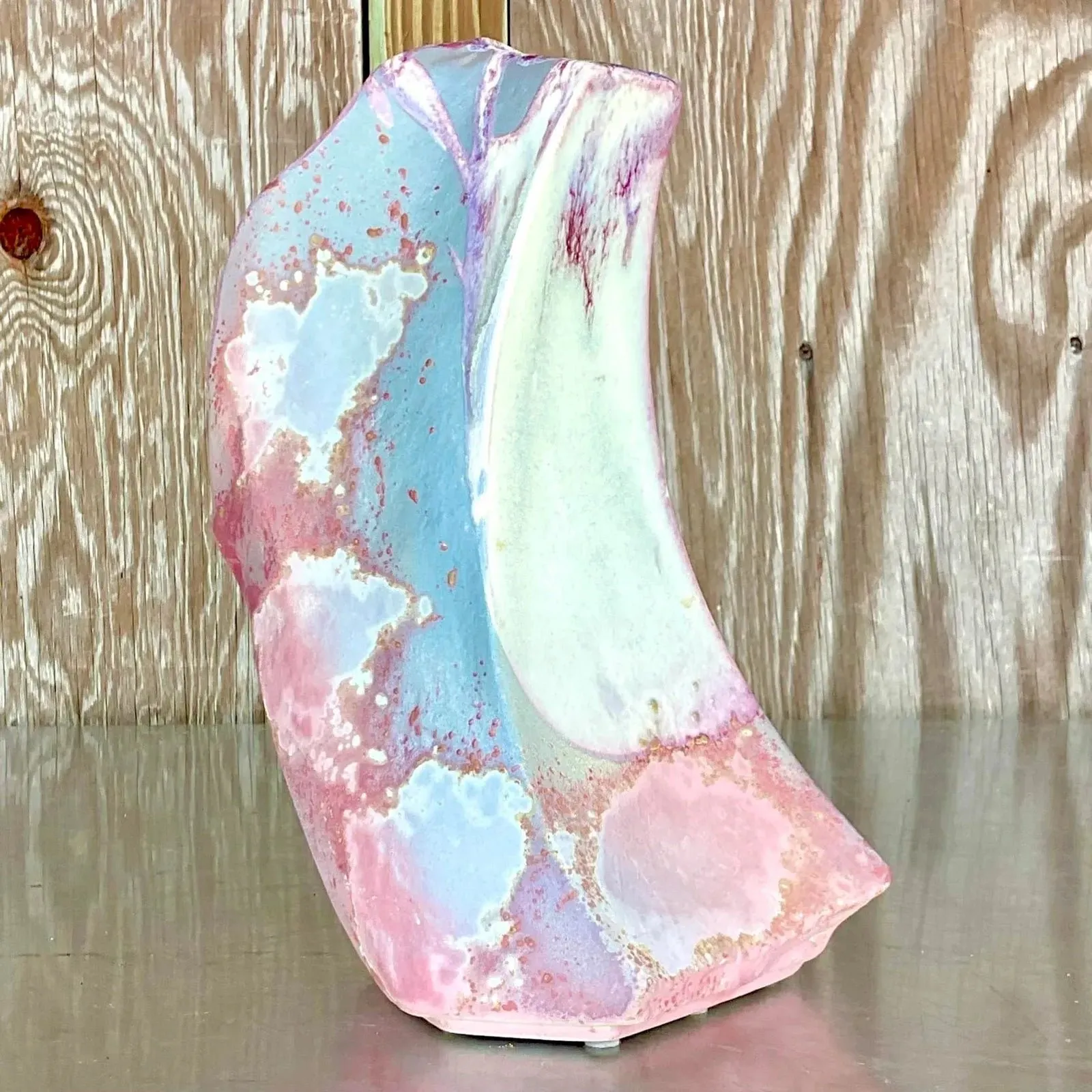 Vintage Boho Tony Evans Raku Fired Vase — additional photo 5