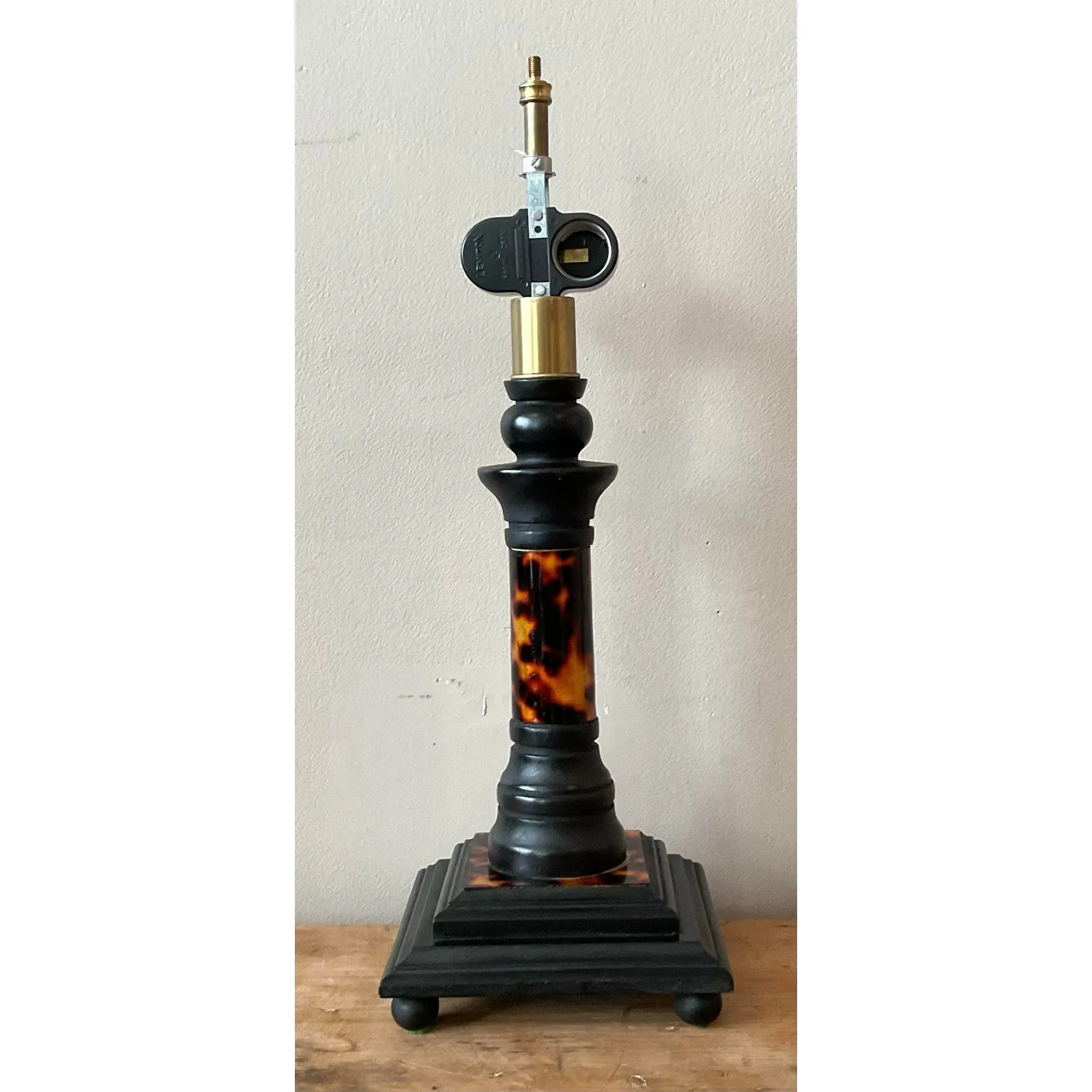 Vintage Boho Tortoise Shell Lamp — additional photo 1