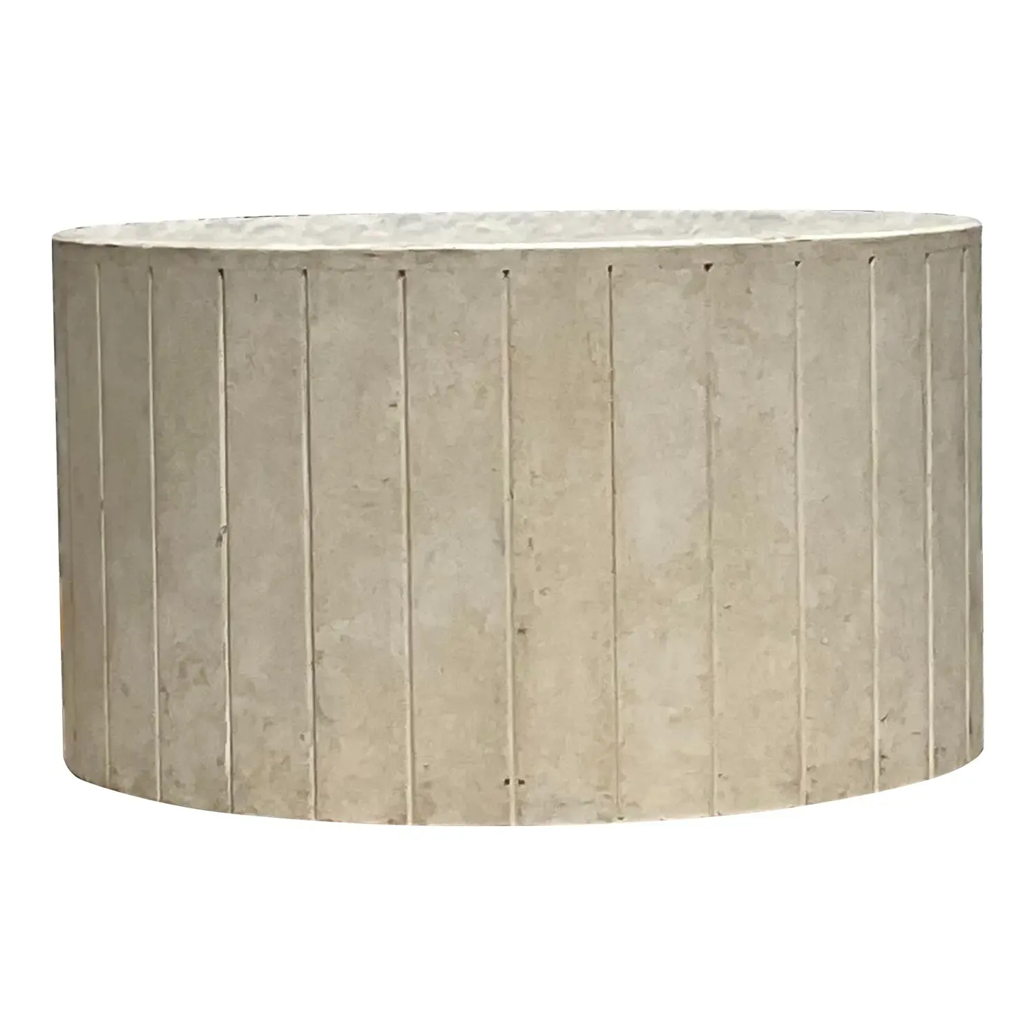 Vintage Boho Travertine Drum Coffee Table — additional photo 1