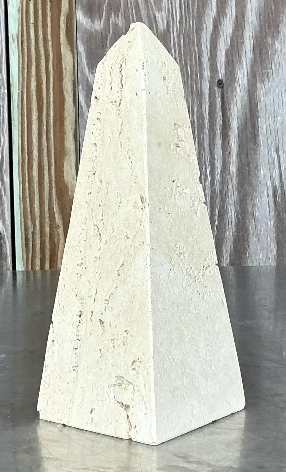 Vintage Boho Travertine Obelisk for Raymor — additional photo 1