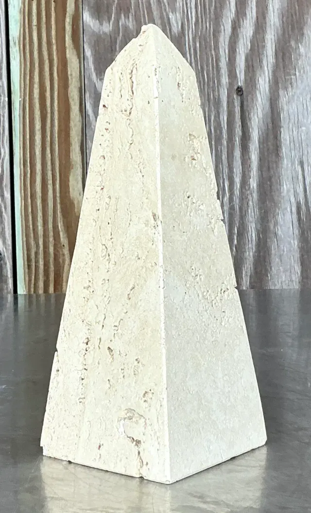 Vintage Boho Travertine Obelisk for Raymor — additional photo 1