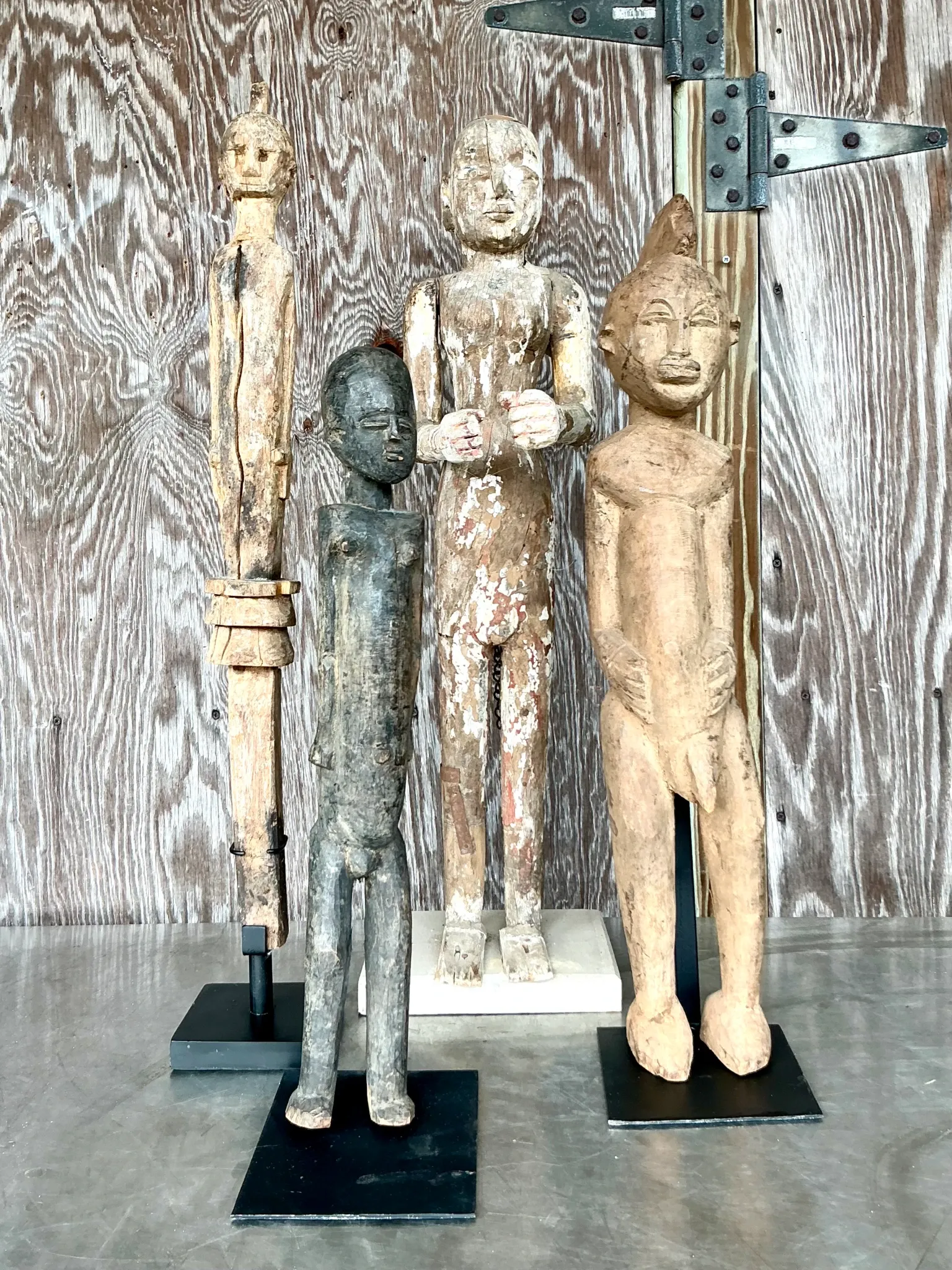Vintage Boho Tribal African Carved Figures - Set Of 4 — additional photo 1