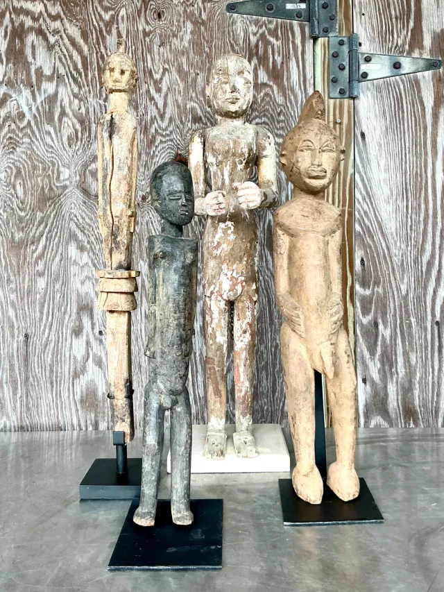 Vintage Boho Tribal African Carved Figures - Set Of 4 — additional photo 1